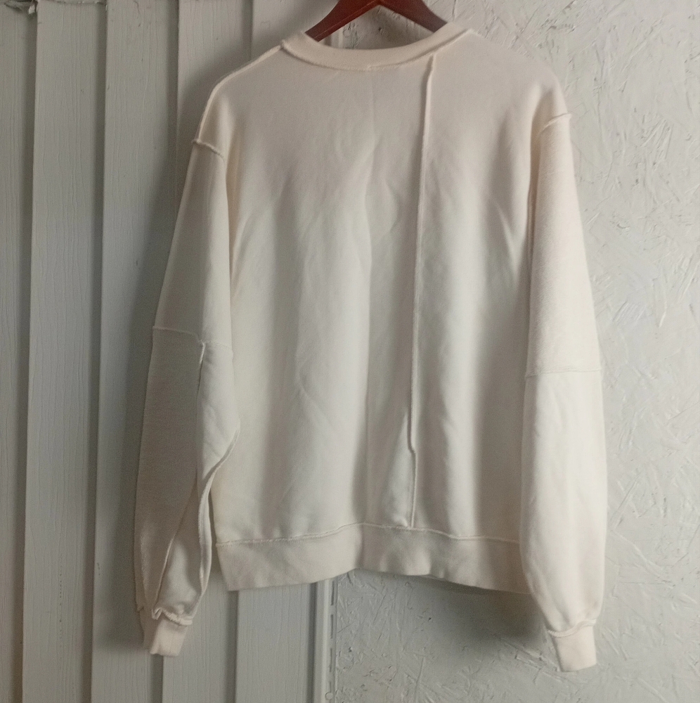 NIKE terrycloth Patchwork Oversized L/sleeve Sweater Gender Neutral cream XS-L - Picture 1 of 6